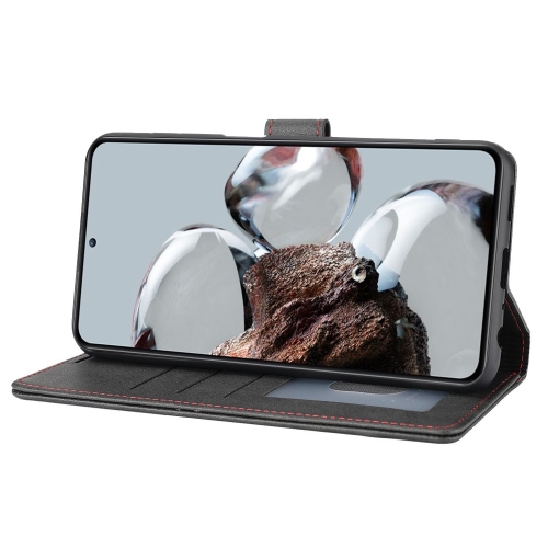 Калъф Тефтер Horizontal Line за Xiaomi 12T 5G / 12T Pro 5G / Redmi K50 Ultra 5G, черен