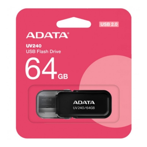 Флаш памет ADATA, 64GB, USB, UV240, черен