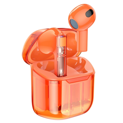 Слушалки Borofone TWS BW23 Crystal Bean Transparent Edition, оранжев