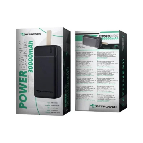 Външна Батерия BeePower BP-30, 30000mAh, 2.1A, 2 x USB, черен