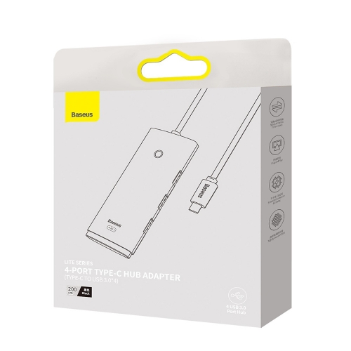 Адаптер Baseus Hub, Type C към 4 X USB3.0, 2 m, черен