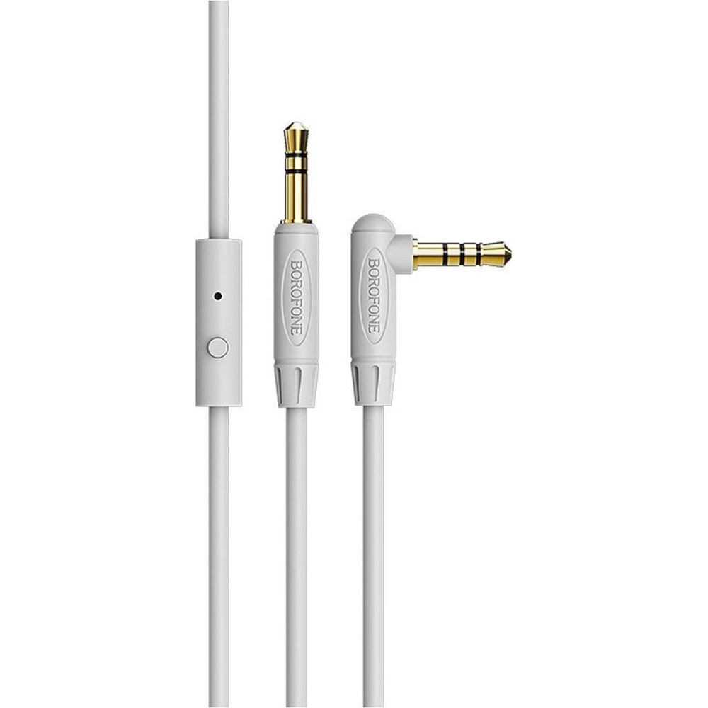 Кабел Borofone BL5, Jack 3.5mm към 3.5mm, 1m, с микрофон, сив