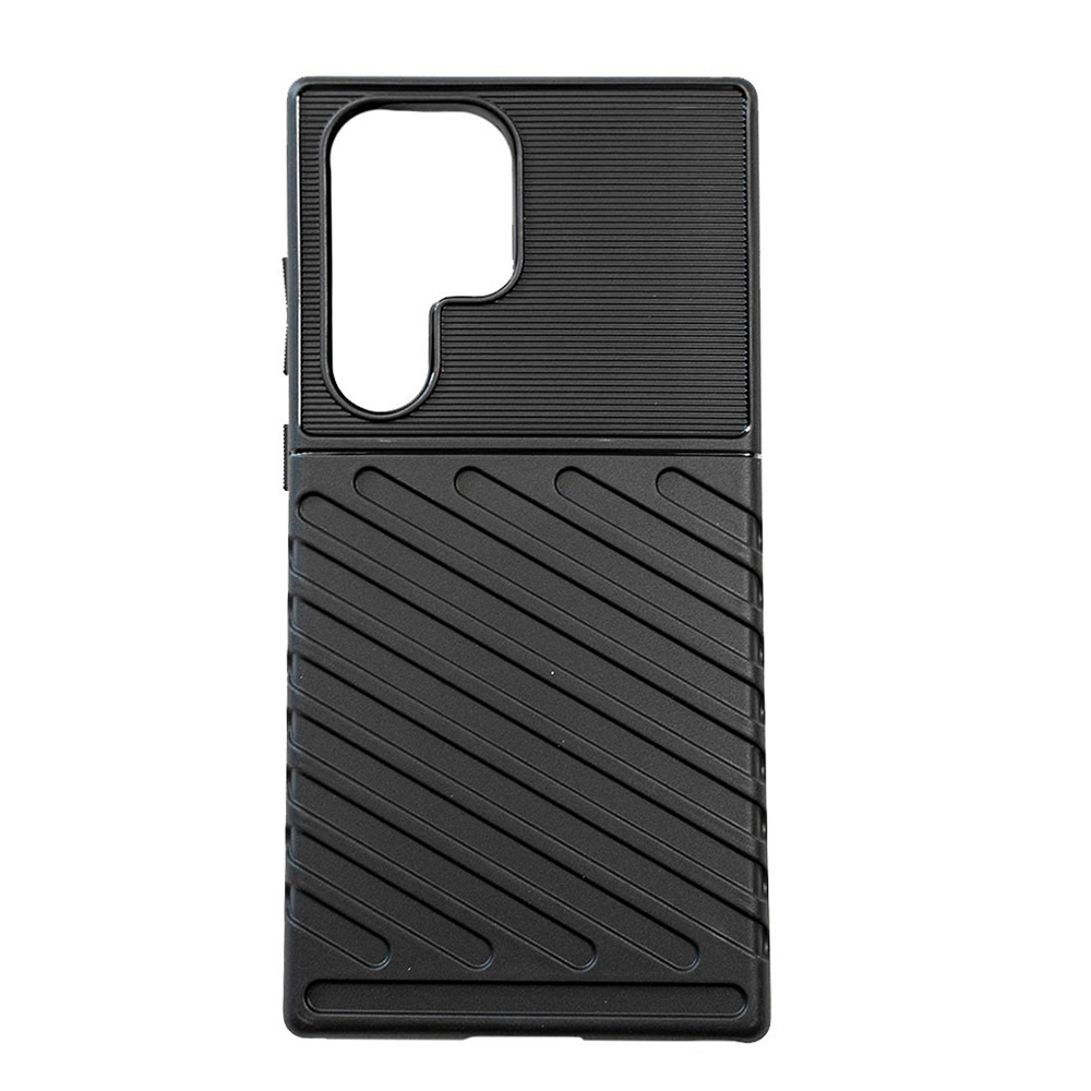 Силиконов калъф Thunder за Samsung Galaxy S23 Ultra, черен