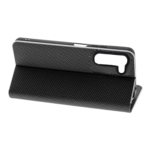 Калъф Тефтер Carbon Luna за Samsung Galaxy S23, черен