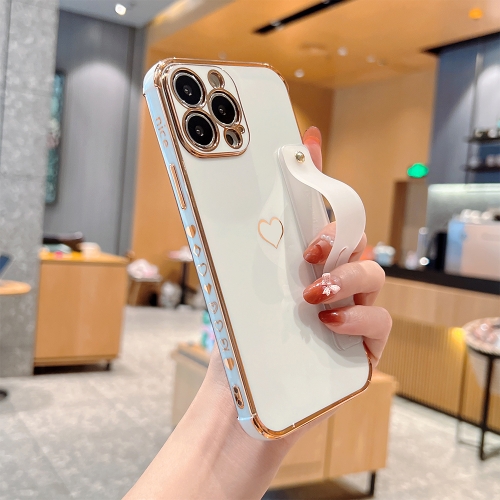 Силиконов калъф за iPhone 13 Pro, Kickstand strap, бял