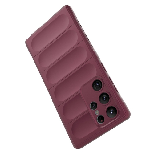 Силиконов калъф Wear-resistant за Samsung Galaxy S23 Ultra, тъмно червен