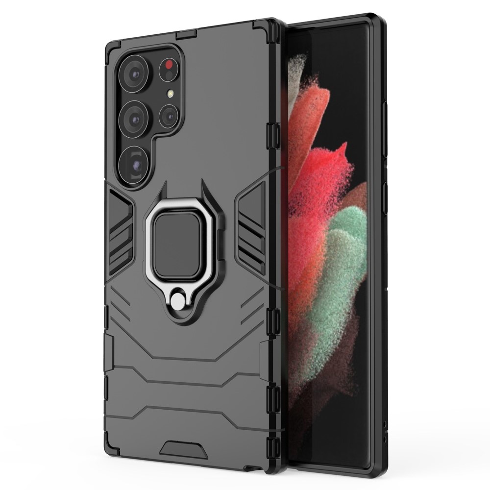 Удароустойчив Калъф Hybrid Cover за Samsung Galaxy S23 Ultra, с поставка, Черен