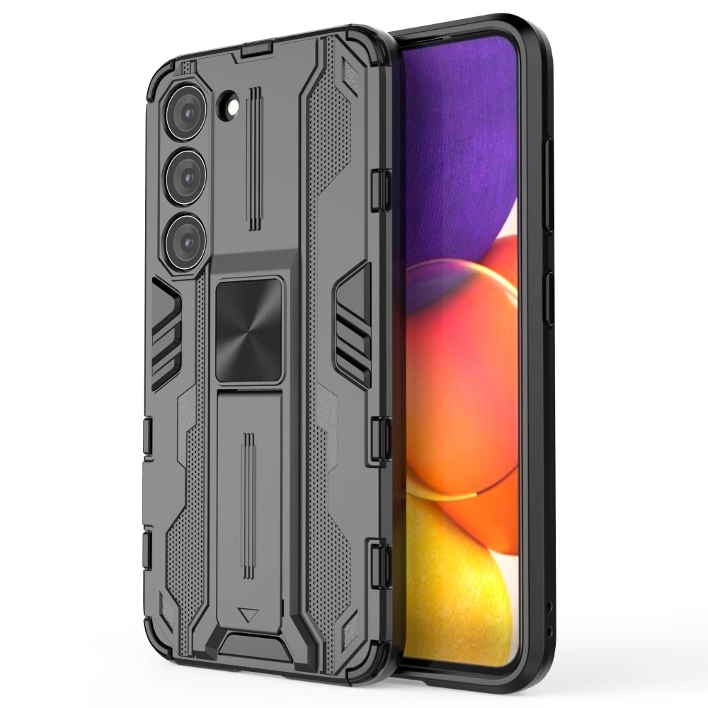 Удароустойчив калъф Shockproof за Samsung Galaxy S23, с поставка, черен