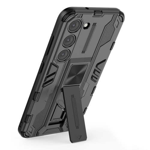 Удароустойчив калъф Shockproof за Samsung Galaxy S23, с поставка, черен