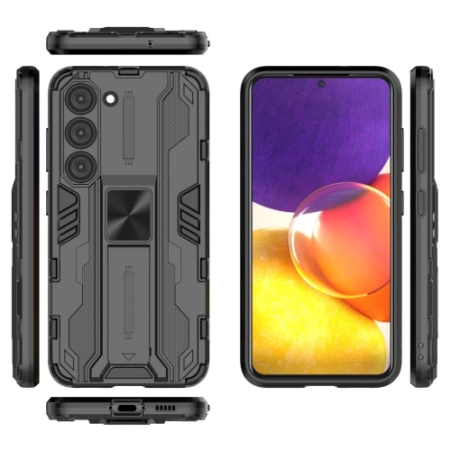 Удароустойчив калъф Shockproof за Samsung Galaxy S23, с поставка, черен
