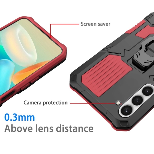 Удароустойчив калъф Kickstand за Samsung Galaxy S23, Червен