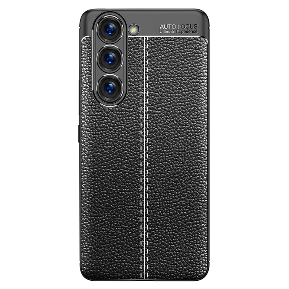 Силиконов калъф Litchi за Samsung Galaxy S23 Plus, черен
