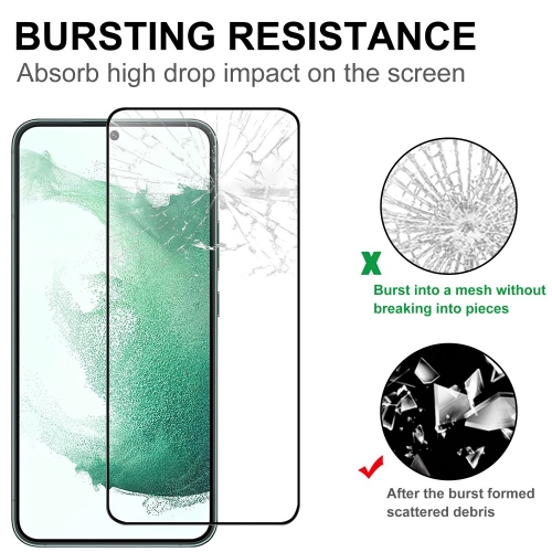 Стъклен Протектор 5D Full Glue за Samsung Galaxy S23 Plus / S22 Plus 5G, Черен