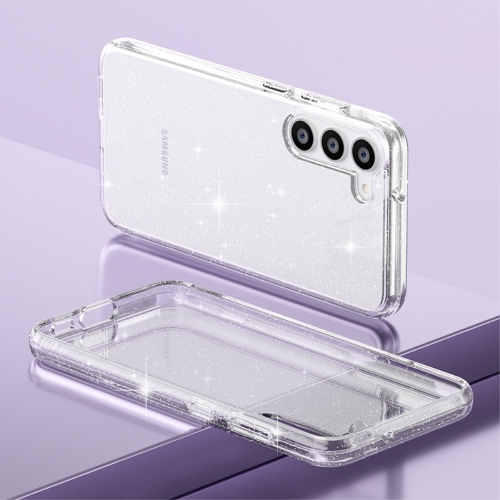 Силиконов калъф Glittery Powder за Samsung Galaxy S23 Plus, бял