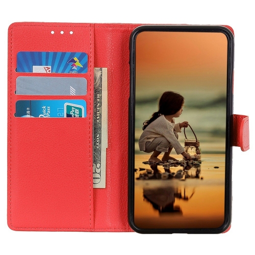 Калъф Тефтер Litchi Texture за Nokia X30 5G, Червен