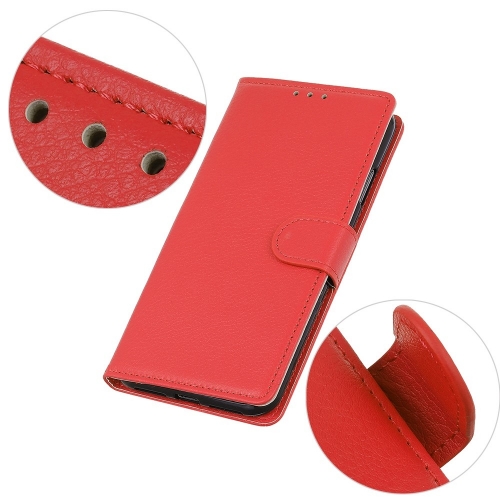 Калъф Тефтер Litchi Texture за Nokia X30 5G, Червен