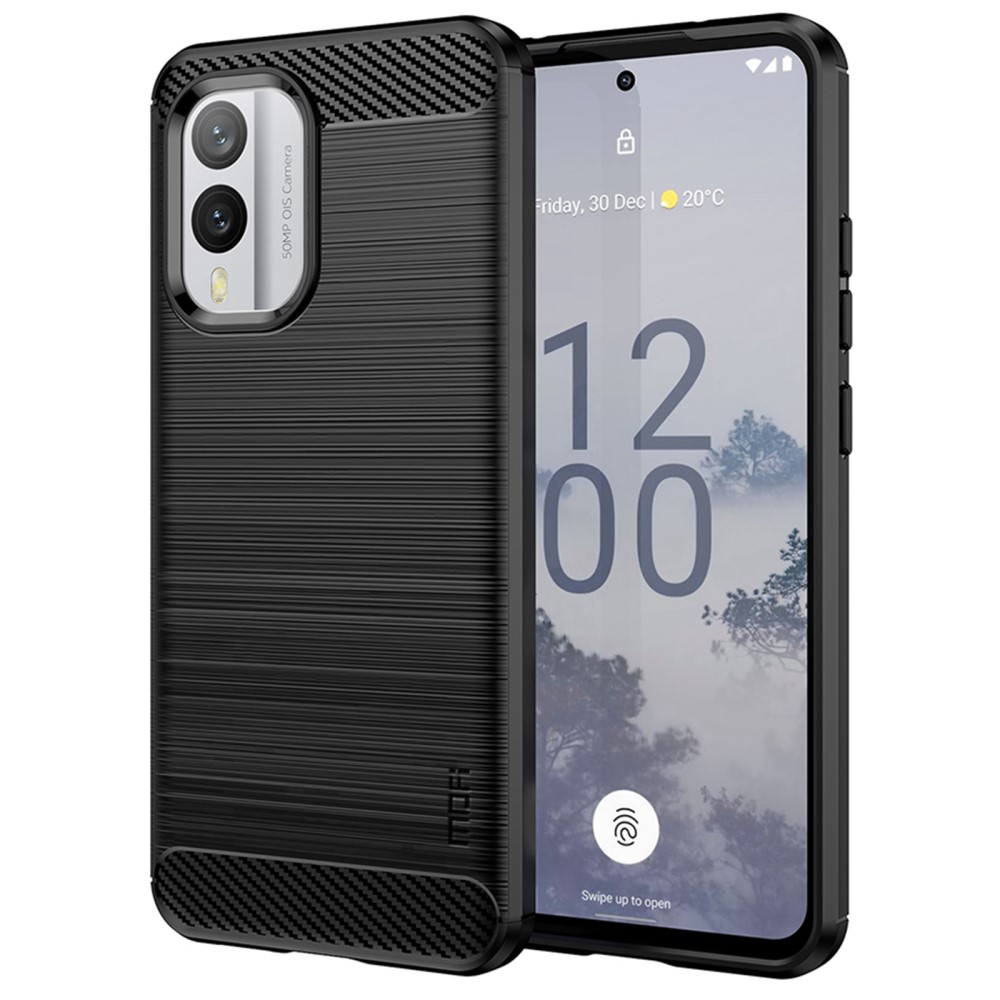 Силиконов Калъф MOFI Carbon за Nokia X30 5G, Черен