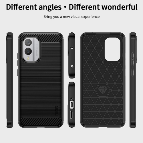 Силиконов Калъф MOFI Carbon за Nokia X30 5G, Черен