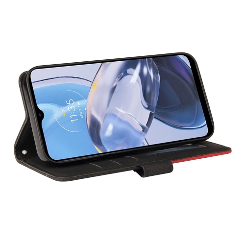 Калъф Тефтер Wallet Stand Bi-color за Motorola Moto E22 4G, Черен