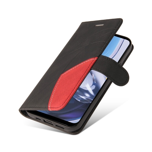 Калъф Тефтер Wallet Stand Bi-color за Motorola Moto E22 4G, Черен