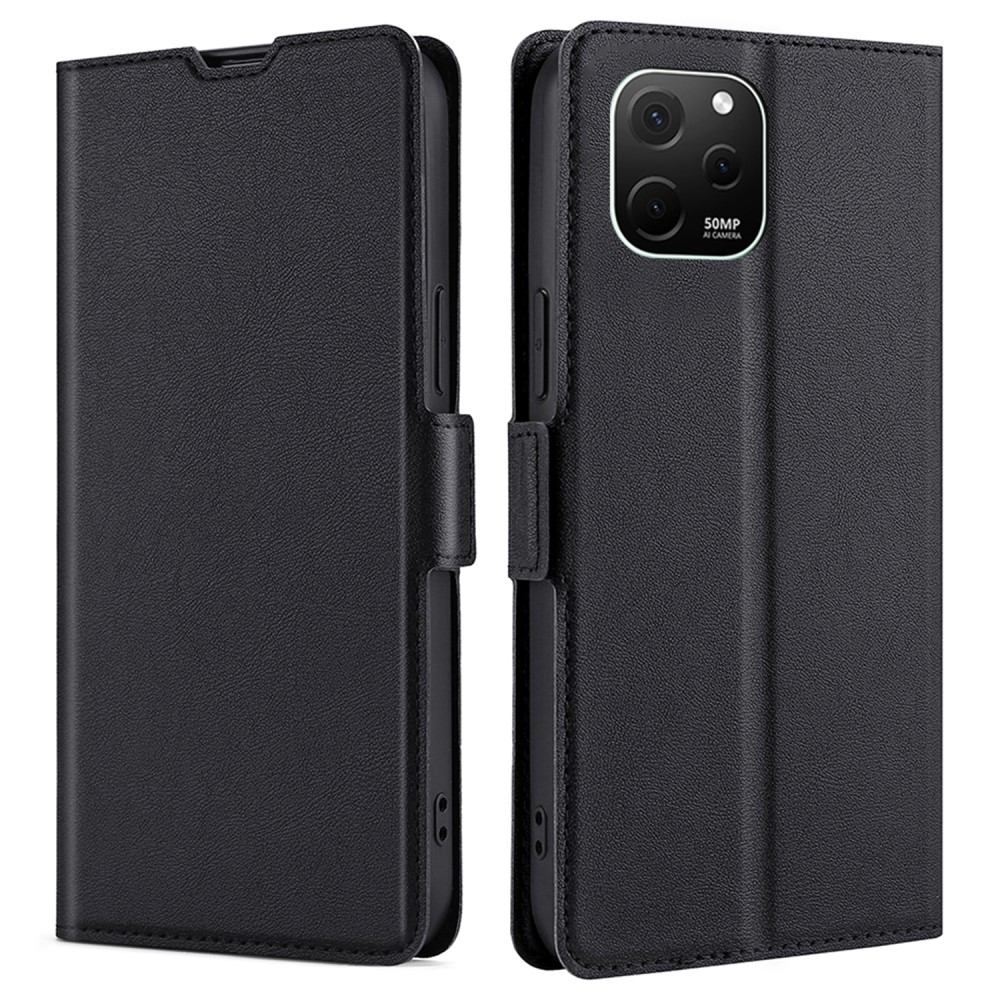 Калъф тефтер Leather за Huawei nova Y61 4G, Черен
