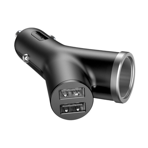 Зарядно за кола Baseus Y,40W, CALL-YX01, 3.4A, 2 x USB, с порт за запалка, Черен