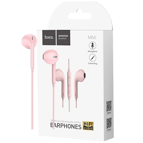 Слушалки с микрофон HOCO M55, Розов