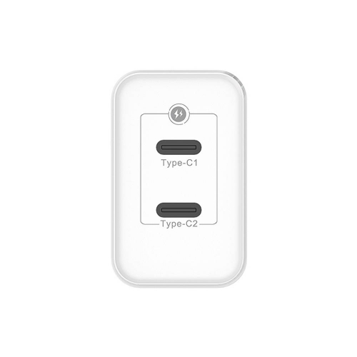 Зарядно 220V Prestico F16, 2xUSB-C, PD, 40W, Бял
