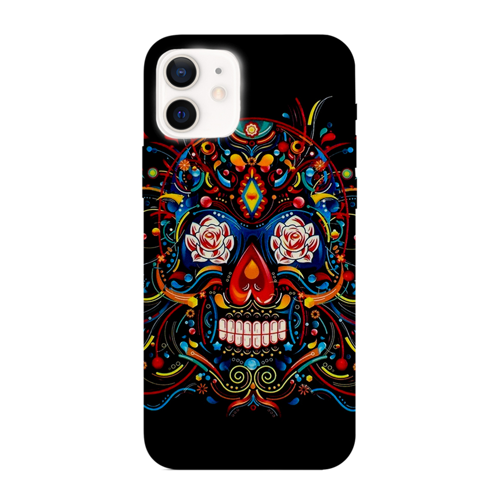 Фолио протектор за гърба на Iphone 12/12 Pro, Цветен череп 3D