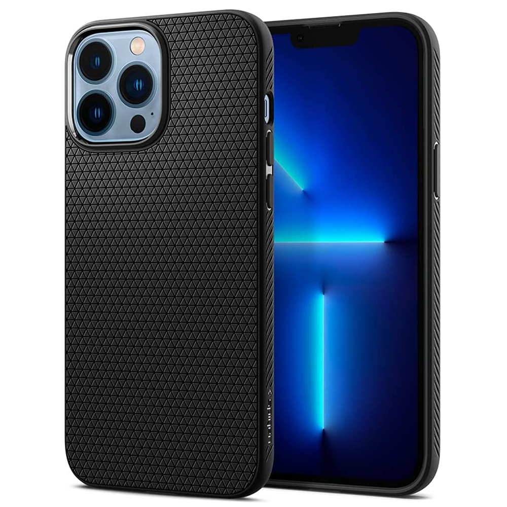 Удароустойчив Калъф Spigen Liquid Air за iPhone 13 Pro Max, Матов, ACS03201, Matte, Черен