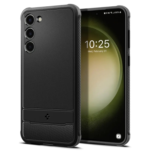 Калъф Spigen Rugger Armor за Samsung Galaxy S23, Матов, ACS05711, 8809896741088, Черен