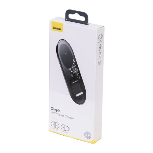 Безжично зарядно Baseus Simple Wireless WXJK-A01, 18W, 2in1, прозрачен