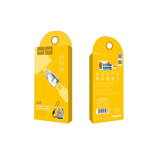 Адаптер HOCO UA10 OTG, USB to micro USB, сребрист 