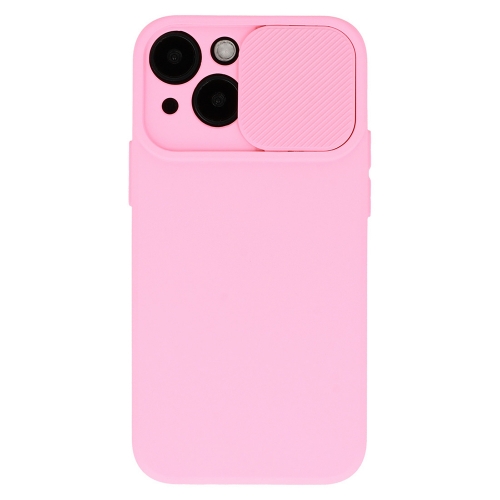 Силиконов калъф Camshield Soft за iPhone 14, Светло розов