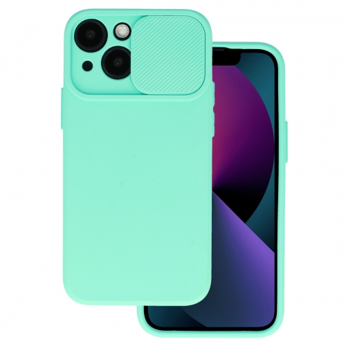 Силиконов калъф Camshield Soft за iPhone 14, Мента