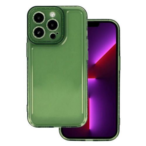 Силиконов калъф Crystal Diamond за Iphone 14 Pro Max, 2mm, прозрачно зелен