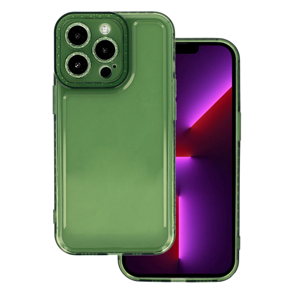 Силиконов калъф Crystal Diamond за Iphone 14 Pro , 2mm, прозрачно зелен