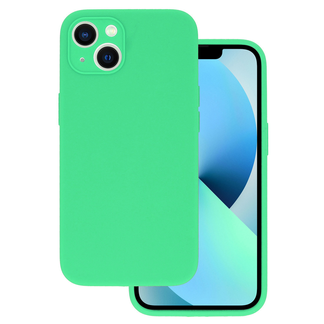 Силиконов калъф LUX за iPhone 14, Мента
