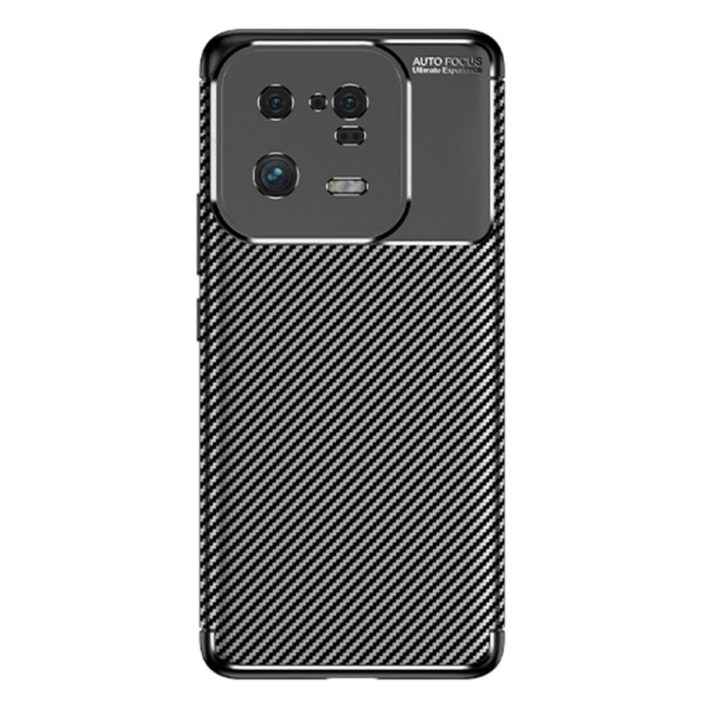 Силиконов Калъф Carbon Fibre Texture за Xiaomi 13 Pro, черен