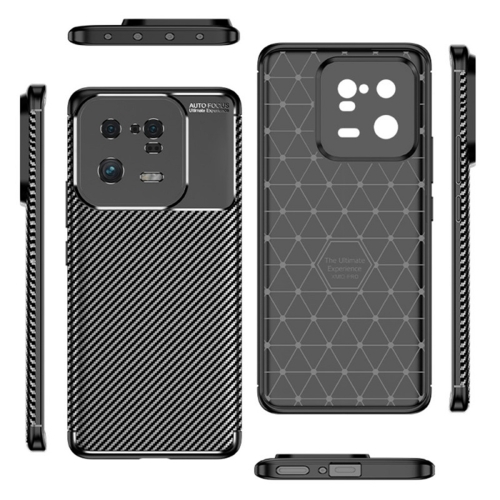 Силиконов Калъф Carbon Fibre Texture за Xiaomi 13 Pro, черен