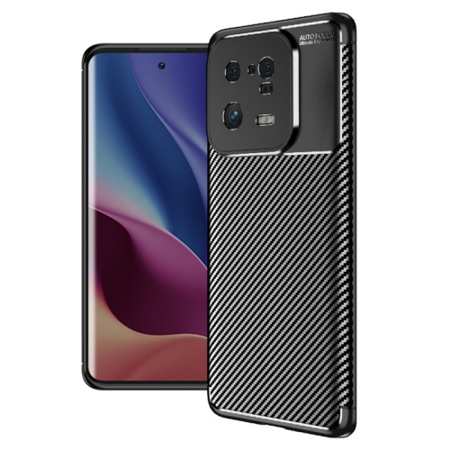 Силиконов Калъф Carbon Fibre Texture за Xiaomi 13 Pro, черен
