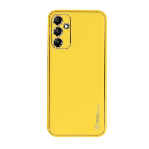 Удароустойчив калъф LEATHER за Samsung Galaxy A14 5G, жълт