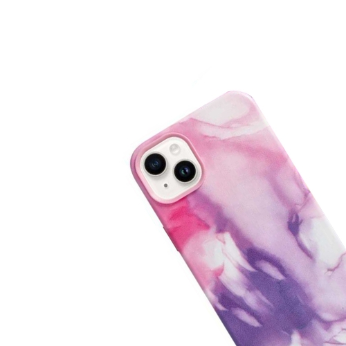 Удароустойчив калъф за iPhone 14, Mag Cover, Еко кожа, розов мрамор