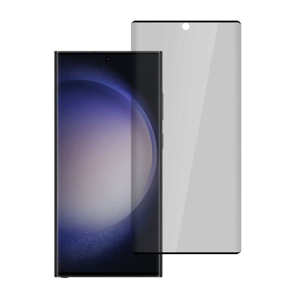 Стъклен Протектор 5D Full Glue PRIVACY за Samsung Galaxy S22 Ultra, черен