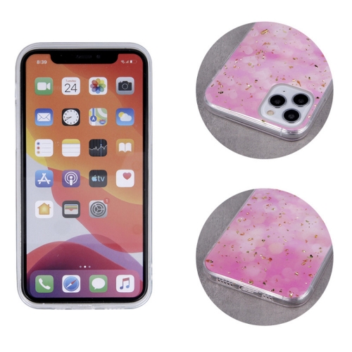 Силиконов калъф GOLD GLAM за IPhone 12 / 12 Pro, розов