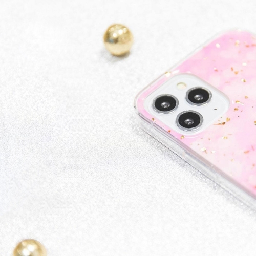 Силиконов калъф GOLD GLAM за IPhone 12 / 12 Pro, розов