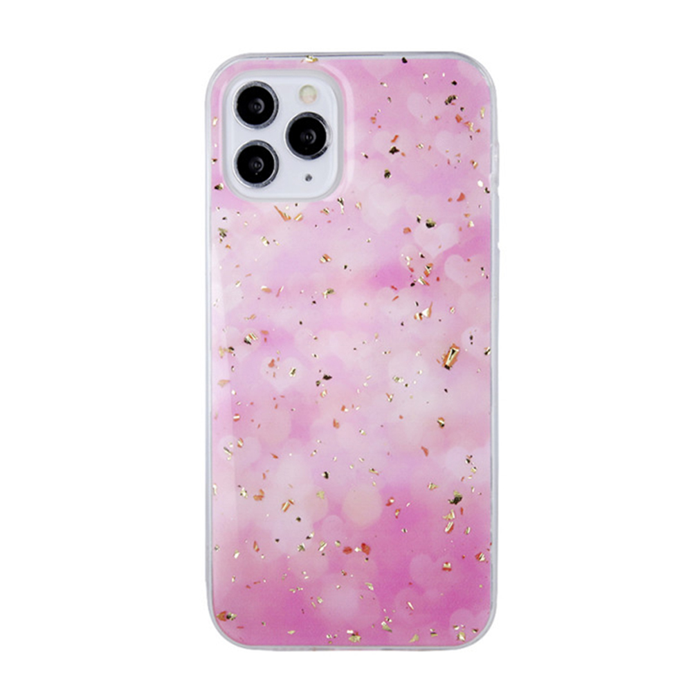 Силиконов калъфж GOLD GLAM за IPhone 13 Pro, розов