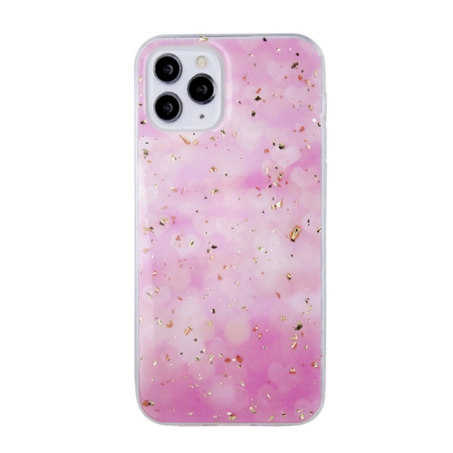 Силиконов калъфж GOLD GLAM за IPhone 13 Pro, розов