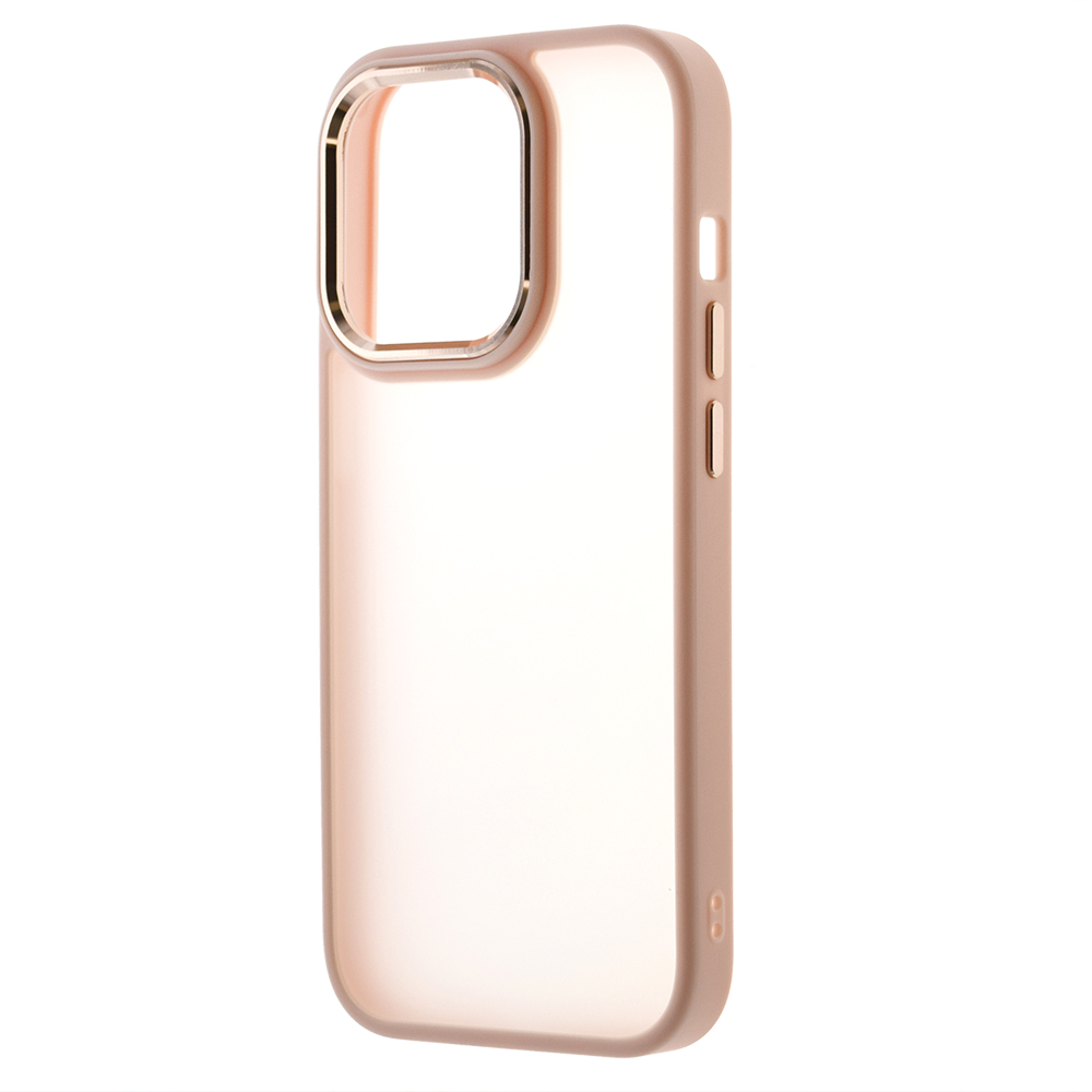 Удароустойчив калъф Satin за iPhone 14 Pro, розов-златист