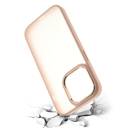 Удароустойчив калъф Satin за iPhone 14 Pro, розов-златист